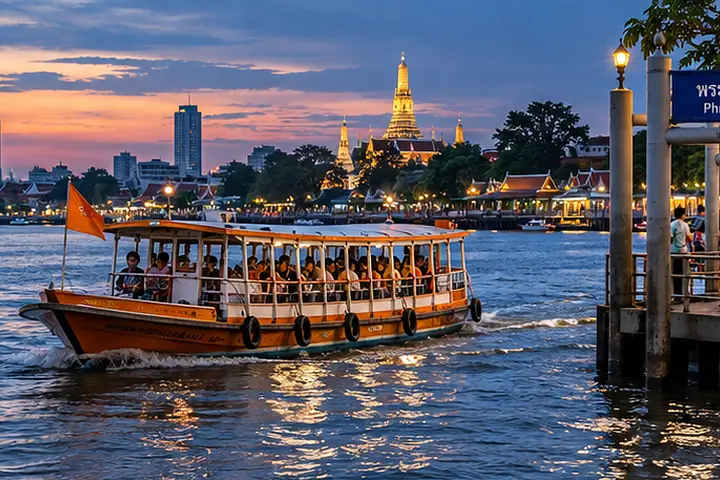 Chao Phraya River Boat · evening view