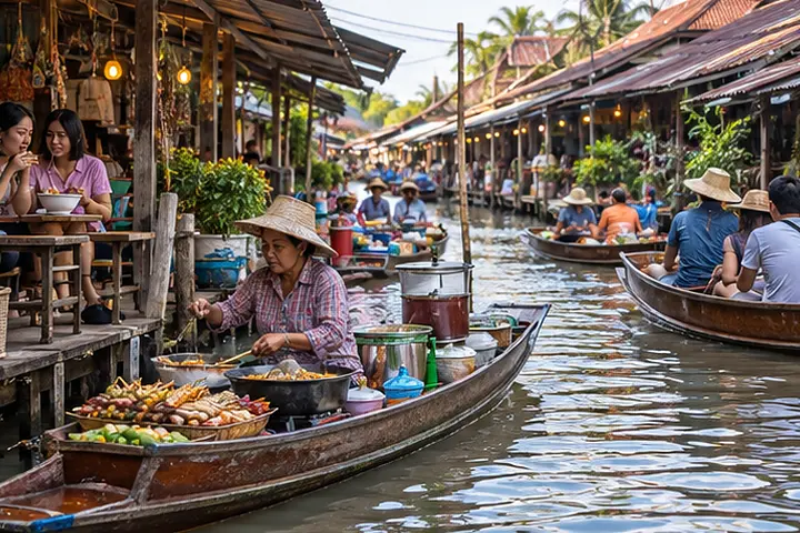Damnoen Saduak & Amphawa Floating Markets · vista di dettaglio