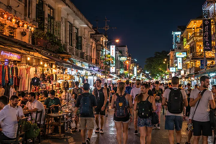 Khaosan Road · บรรยากาศยามเย็น