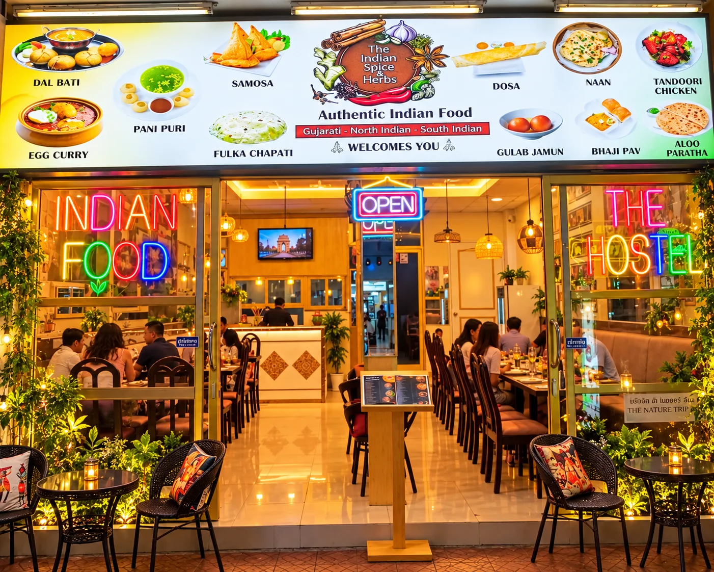The Indian Spice and Herbs near Khaosan Palace Hotel Bangkok · restaurant view 1